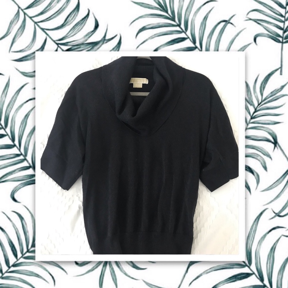 Michael Kors black shimmery cowl neck top
